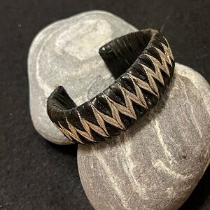 Vintage Black and Silver Cuff Bracelet